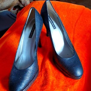 Claudia Ciuti Silvery Black Platform Heels